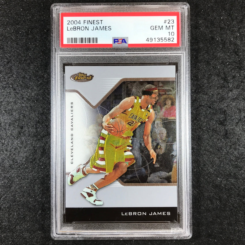 2004-05 Topps Finest LEBRON JAMES Base #23 PSA 10 (582)