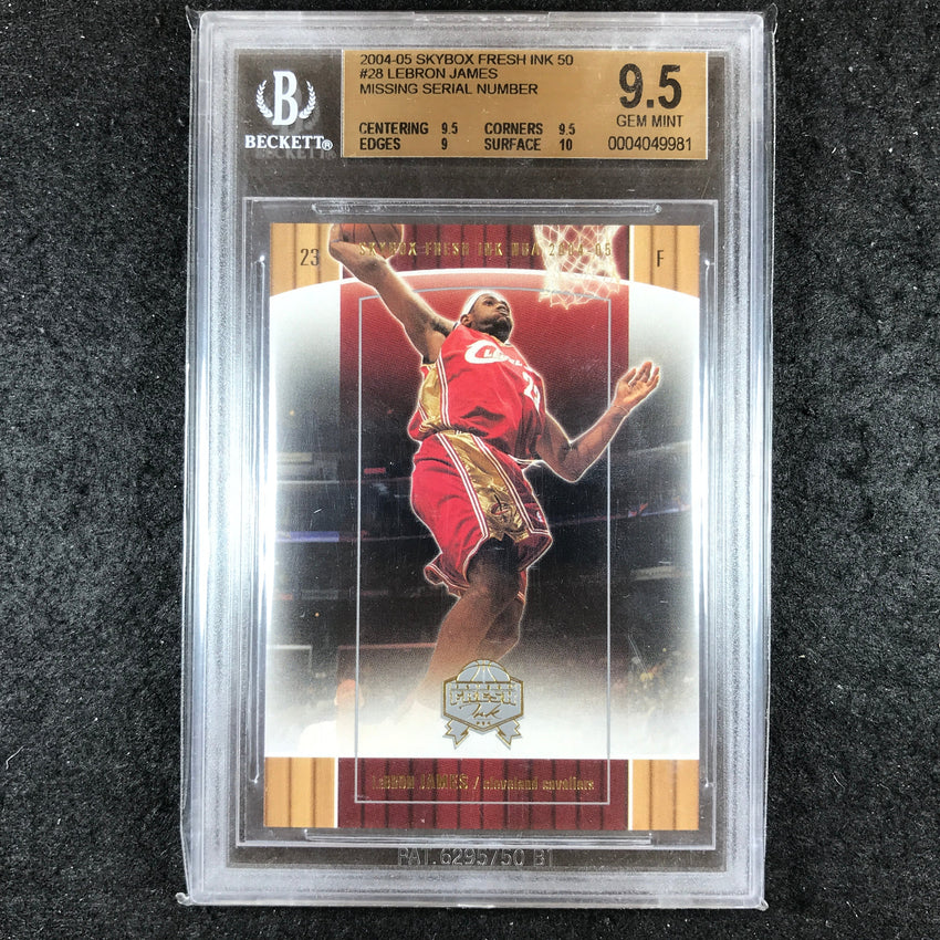 2004-05 Skybox Fresh Ink LEBRON JAMES Gold #28 BGS 9.5 (981) Missing Serial