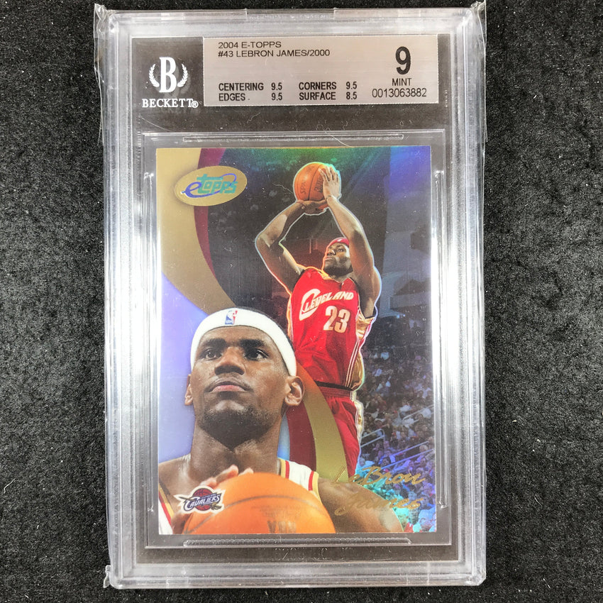 2004-05 E-Topps LEBRON JAMES Base Limited Edition of 2000 #33 BGS 9 (882)