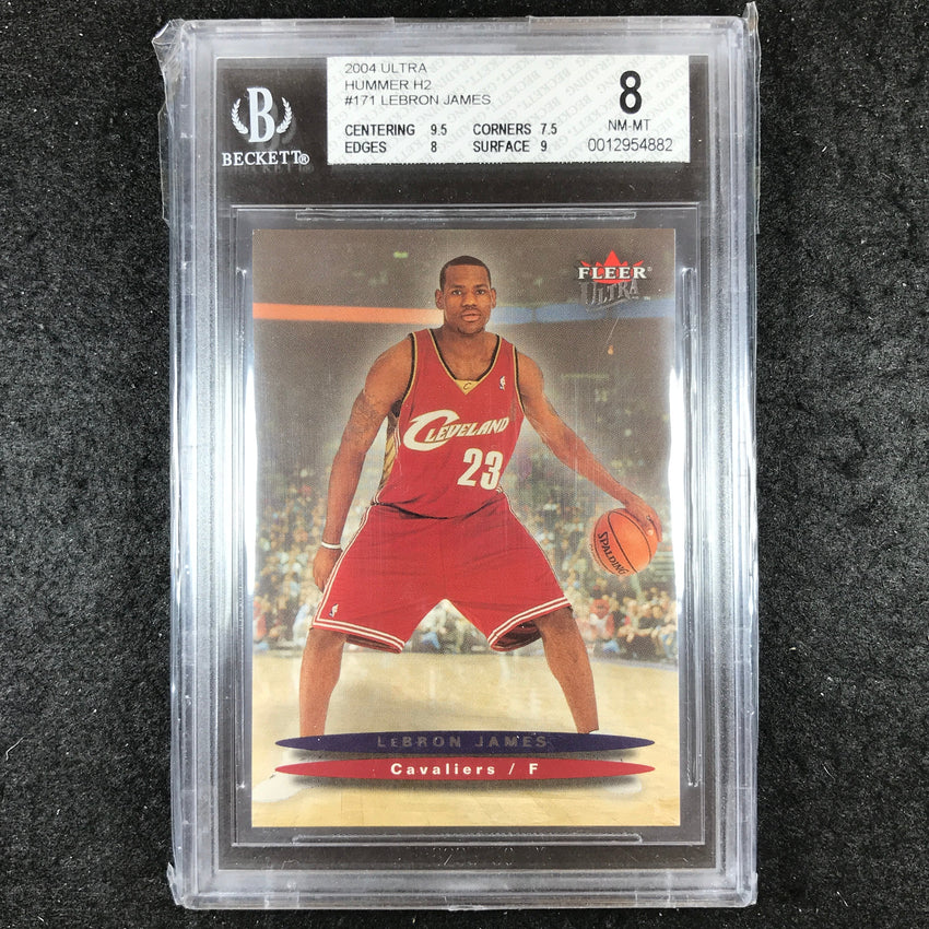 2003-04 Fleer Ultra LEBRON JAMES Rookie Hummer H2 #171 BGS 8 (882)