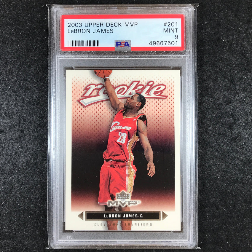 2003-04 Upper Deck MVP LEBRON JAMES Rookie Base #201 PSA 9 (501)