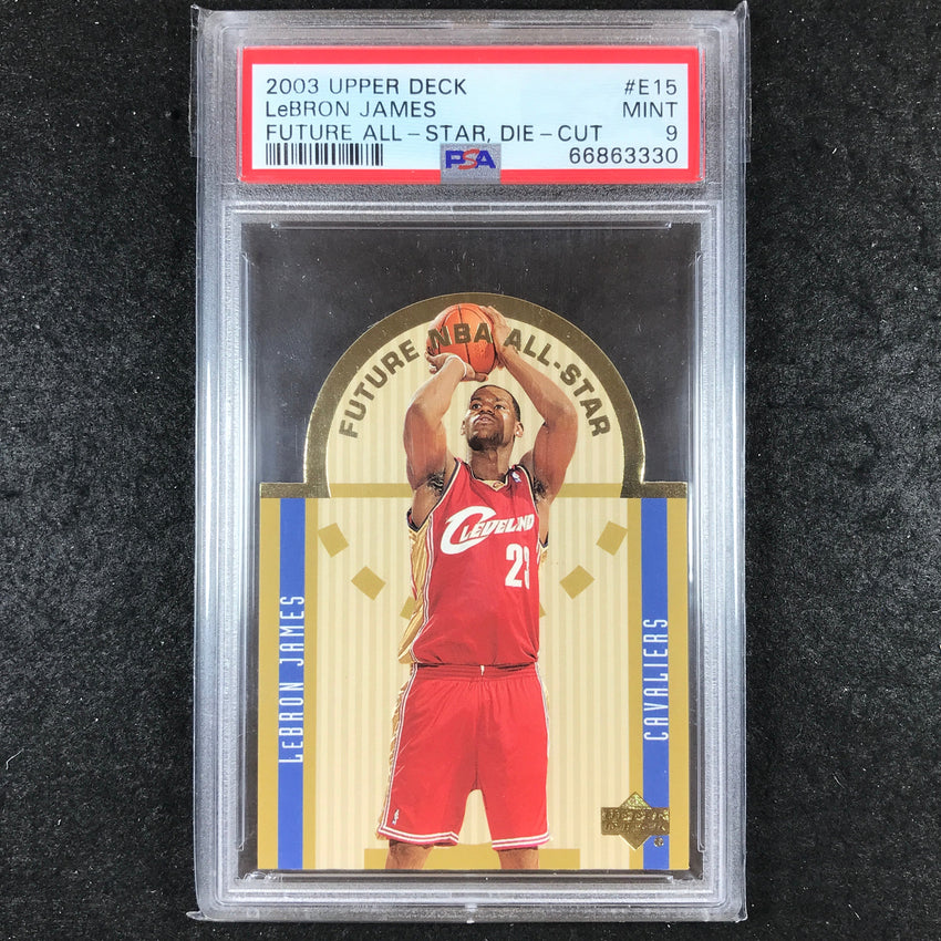 2003-04 Upper Deck LEBRON JAMES Future All-Star Die-Cut Gold #15 PSA 9 (330)