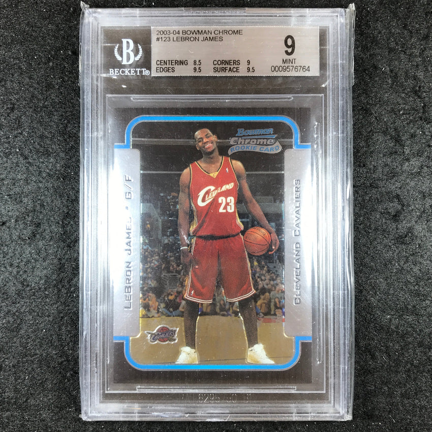 2003-04 Bowman Chrome LEBRON JAMES Rookie Base #123 BGS 9 (764)