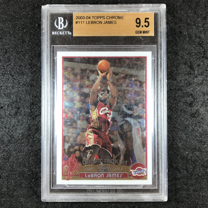 2003-04 Topps Chrome LEBRON JAMES Rookie Base #111 BGS 9.5 (782)