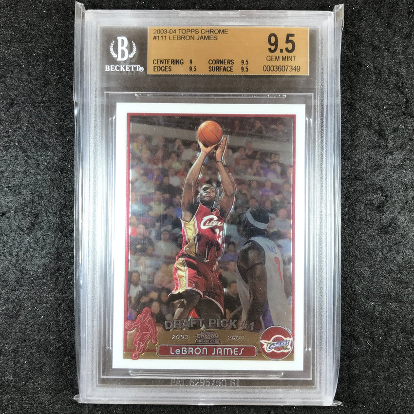 2003-04 Topps Chrome LEBRON JAMES Rookie Base #111 BGS 9.5 (349)