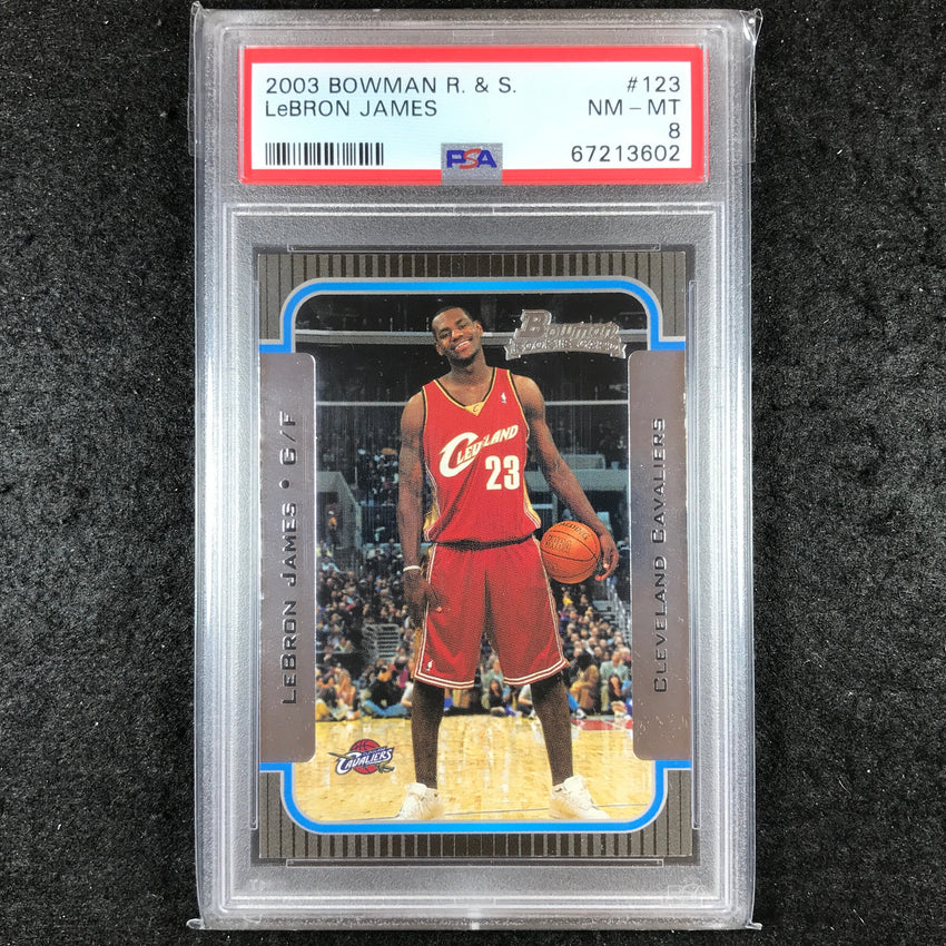 2003-04 Bowman Rookies and Stars LEBRON JAMES Rookie Base #123 PSA 8 (602)
