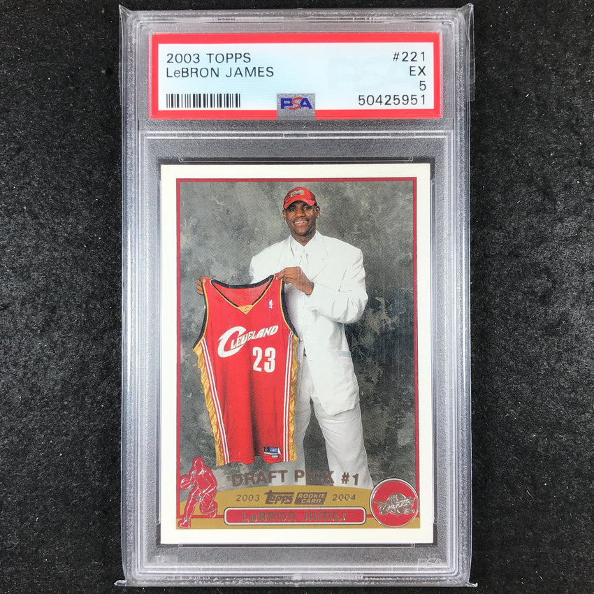 2003-04 Topps LEBRON JAMES Rookie Base #221 PSA 5 (951)