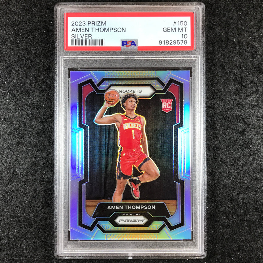2023-24 Prizm AMEN THOMPSON Rookie Silver Prizm #150 PSA 10 (578)
