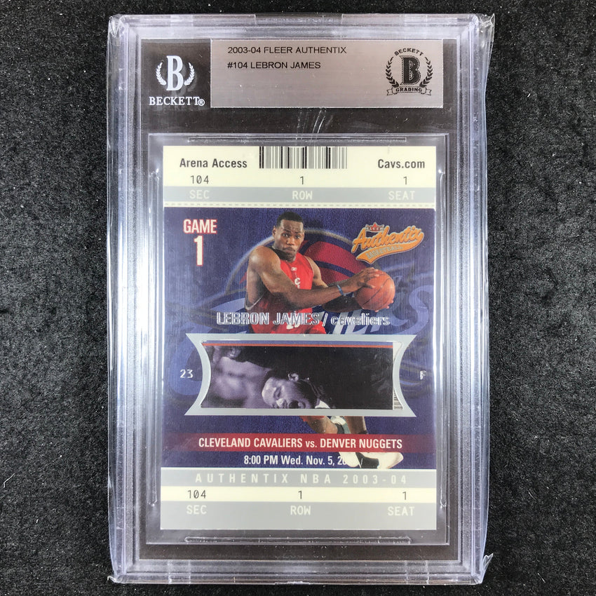 2003-04 Fleer Authentix LEBRON JAMES Rookie 1206/1250 #104 BGS AUTH