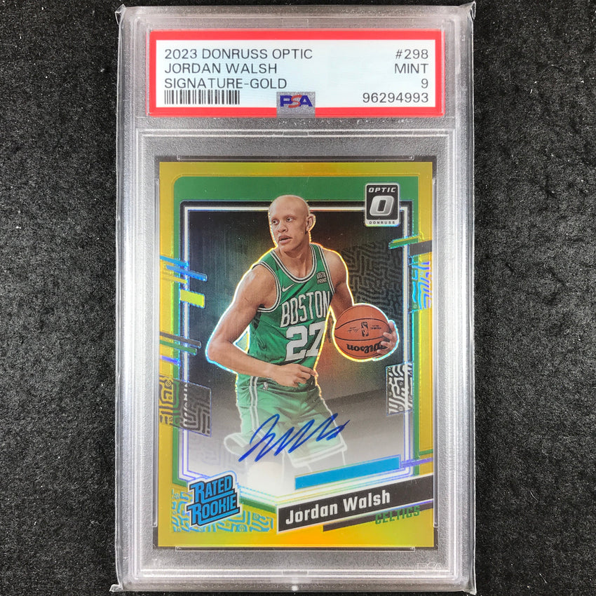 2023-24 Donruss Optic JORDAN WALSH Rated Rookie Signatures Auto Gold 8/10 PSA 9