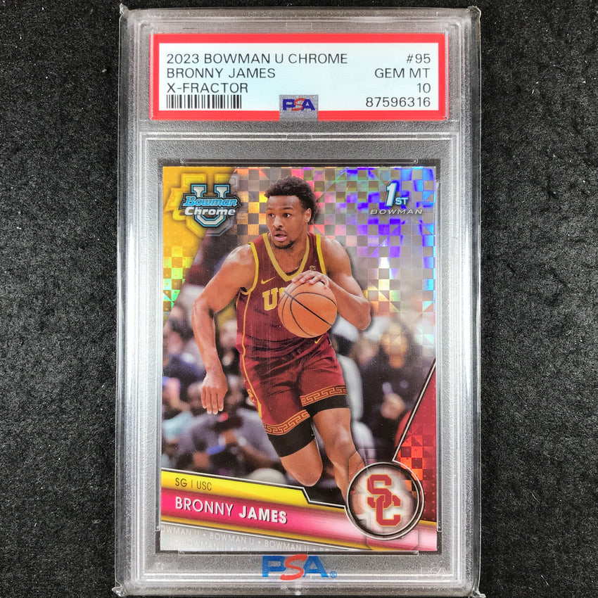 2023-24 Bowman U Chrome BRONNY JAMES 1st Bowman Rookie XFractor #95 PSA 10 (316)