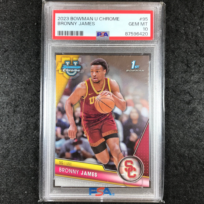 2023-24 Bowman U Chrome BRONNY JAMES 1st Bowman Rookie Base #95 PSA 10 (420)