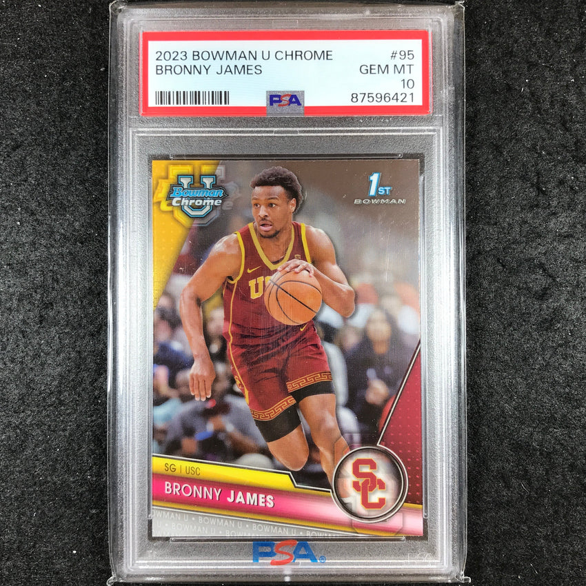 2023-24 Bowman U Chrome BRONNY JAMES 1st Bowman Rookie Base #95 PSA 10 (421)