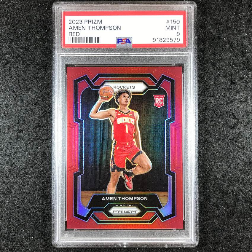 2023-24 Prizm AMEN THOMPSON Rookie Red Prizm 229/299 #150 PSA 9 (579)