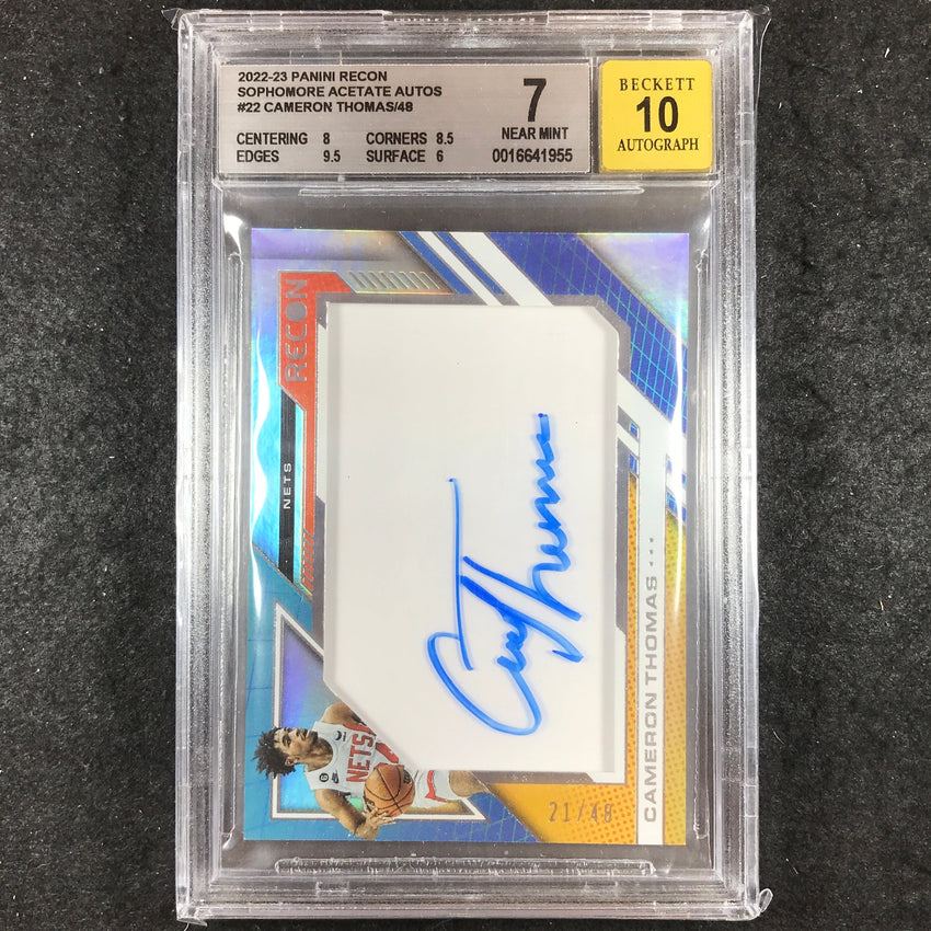 2022-23 Recon CAMERON THOMAS Sophmore Acetate Auto 21/48 BGS 7/10 (955)