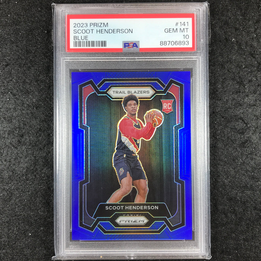 2023-24 Prizm SCOOT HENDERSON Rookie Blue Prizm 163/199 #141 PSA 10 (893)