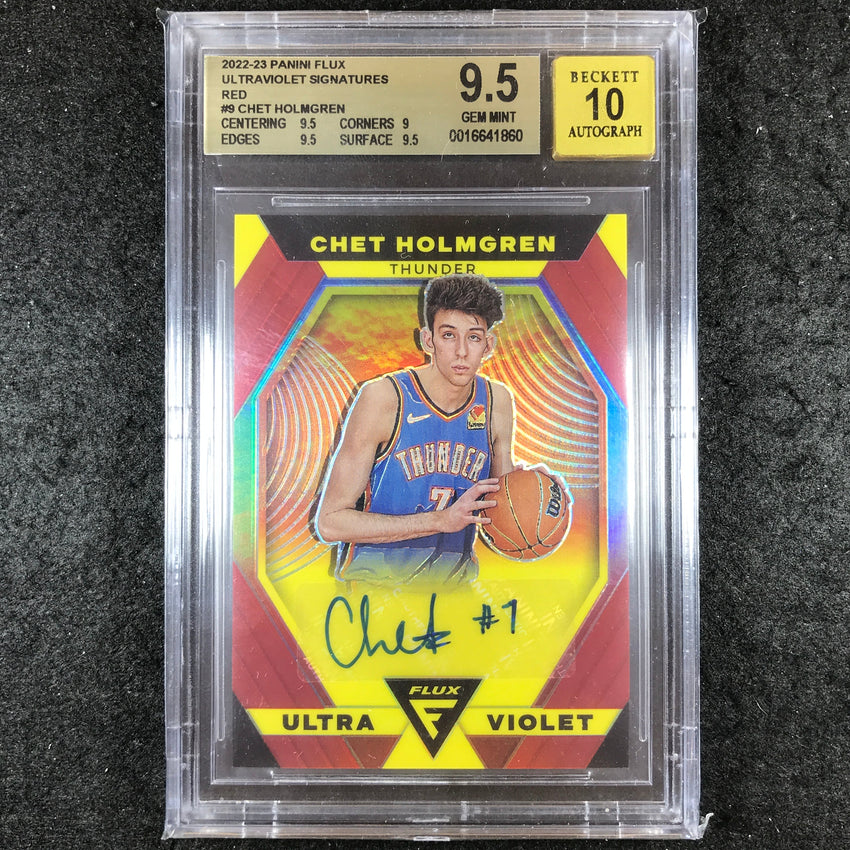 2022-23 Flux CHET HOLMGREN Ultraviolet Rookie Auto 19/49 BGS 9.5/10 (860)