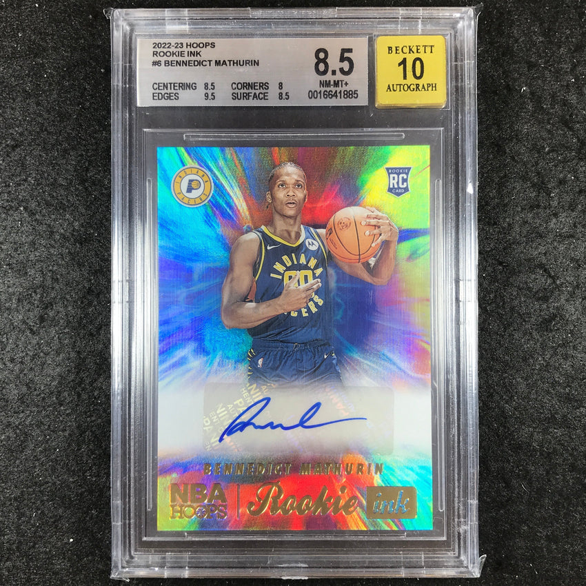 2022-23 Hoops BENNEDICT MATHURIN Rookie Ink Auto Base #BDM BGS 8.5/10 (885)