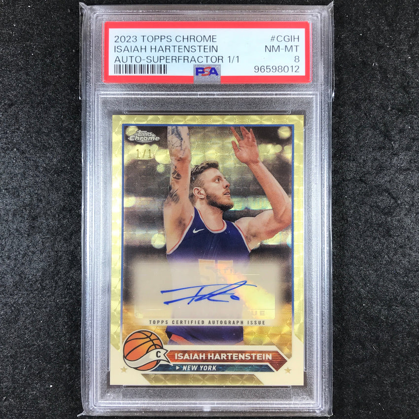 2023-24 Topps Chrome ISAIAH HARTENSTEIN Auto Superfractor 1/1 PSA 8 (012)