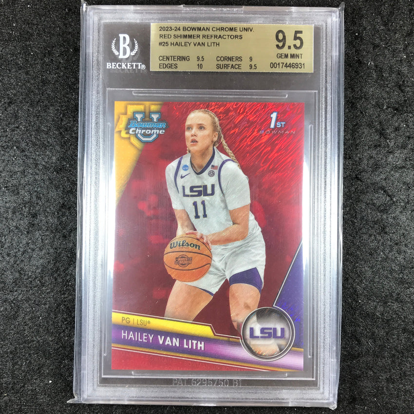 2023-24 Bowman U Chrome HAILEY VAN LITH 1st Red Shimmer 1/10 BGS 9.5 (931)