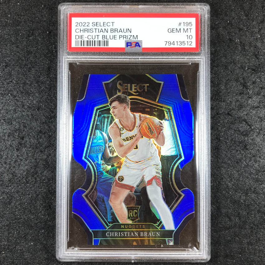 2022-23 Select CHRISTIAN BRAUN Rookie Premier Level Blue 9/249 #195 PSA 10 (512)