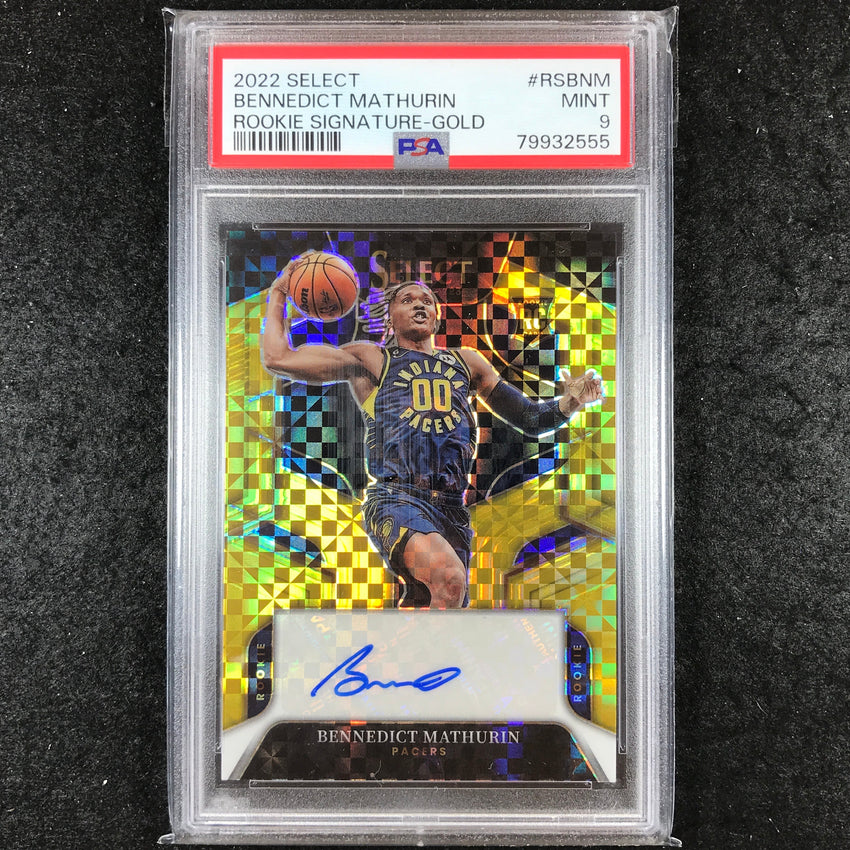 2022-23 Select BENNEDICT MATHURIN Rookie Signatures Auto Gold 9/10 PSA 9 (555)