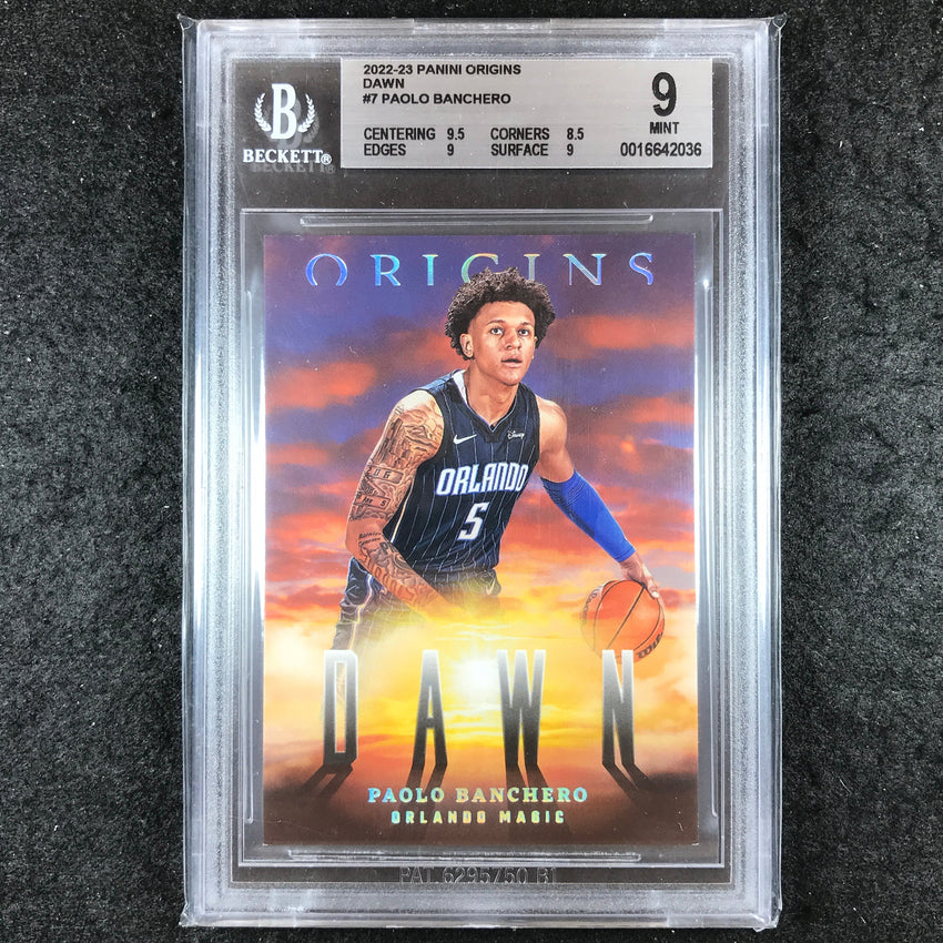 2022-23 Origins PAOLO BANCHERO Dawn Rookie Base #7 BGS 9 (036)