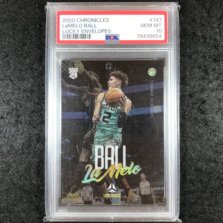2020-21 Chronicles LAMELO BALL Luminance Rookie Lucky Envelopes 7/8 #147 PSA 10