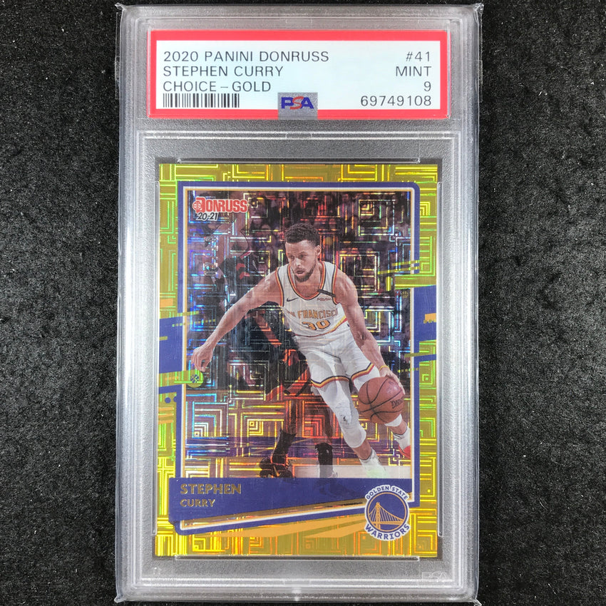 2020-21 Donruss STEPHEN CURRY Choice Gold 2/10 PSA 9 (108)