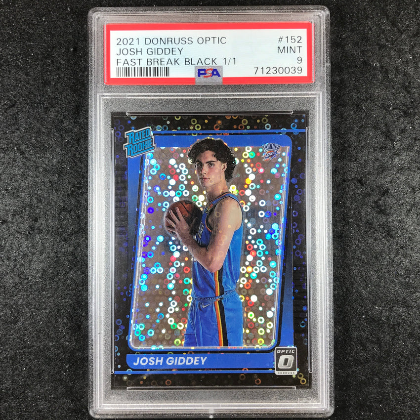 2021-22 Donruss Optic JOSH GIDDEY Rated Rookie Fast Break Black 1/1 #152 PSA 9
