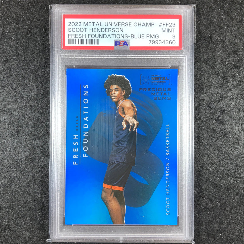 2022-23 Metal Universe SCOOT HENDERSON Rookie Precious Gems Blue 15/50 PSA 9