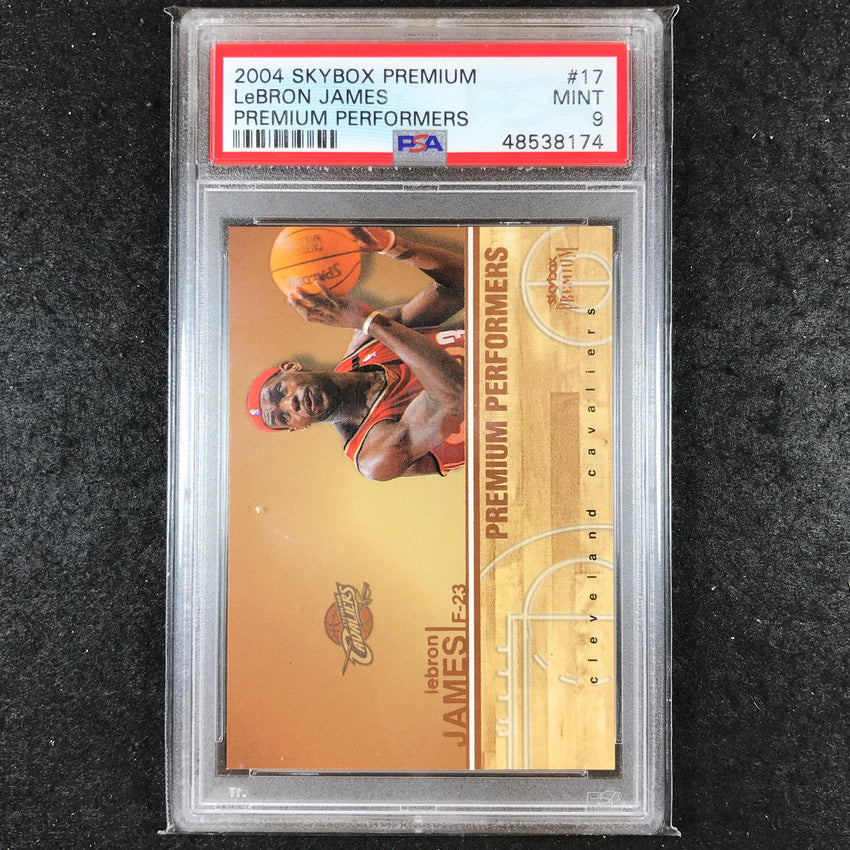 2004-05 Skybox Premium LEBRON JAMES Premium Performers #17 PSA 9 (174)