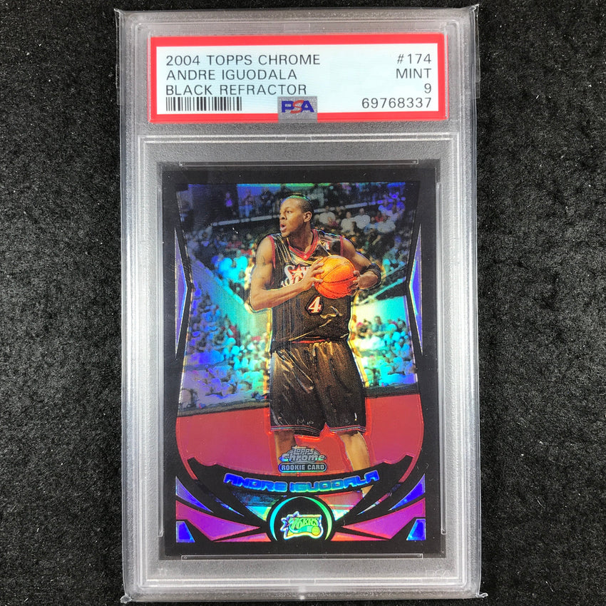 2004-05 Topps Chrome ANDRE IGUODALA Rookie Black Refractor 326/500 #174 PSA 9