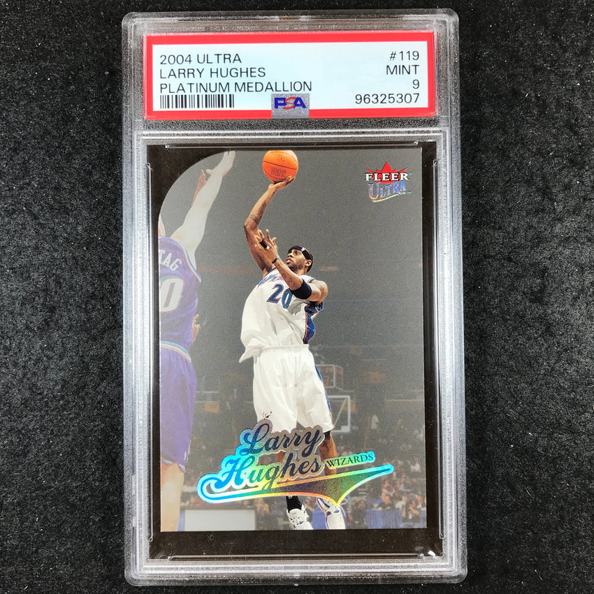 2004-05 Fleer Ultra LARRY HUGHES Platinum Medallion 26/100 #119 PSA 9 (307)