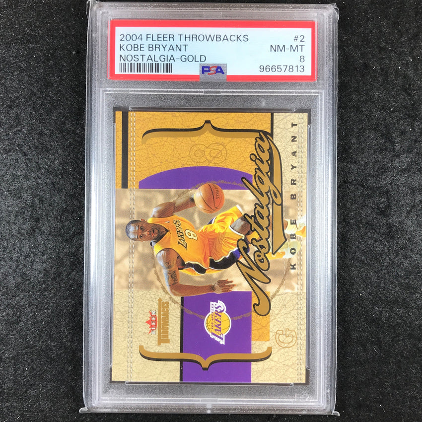 2004-05 Fleer Throwbacks KOBE BRYANT Nostalgia Gold 6/96 #2 PSA 8 (813)