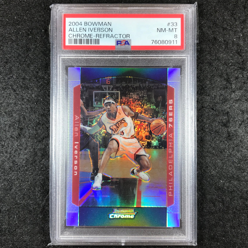 2004-05 Bowman Chrome ALLEN IVERSON Refractor #33 PSA 8 (911)