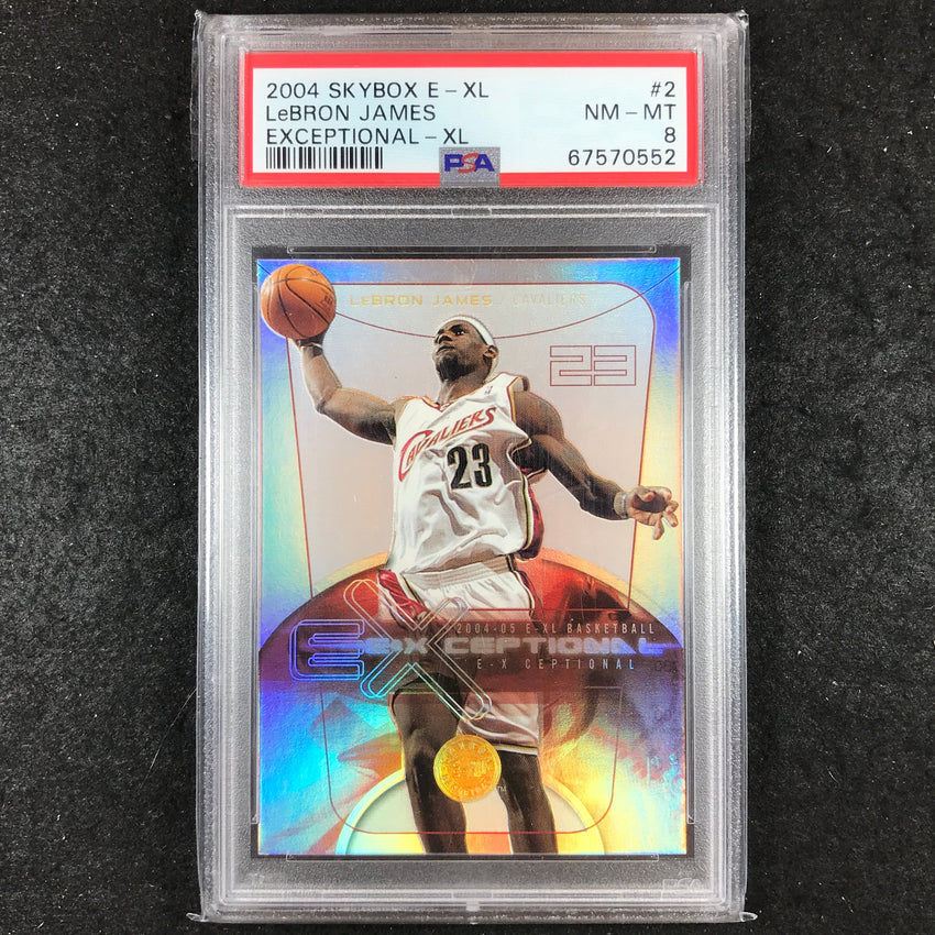 2004-05 Skybox E-XL LEBRON JAMES Exceptional - XL Gold #2 PSA 8 (552)