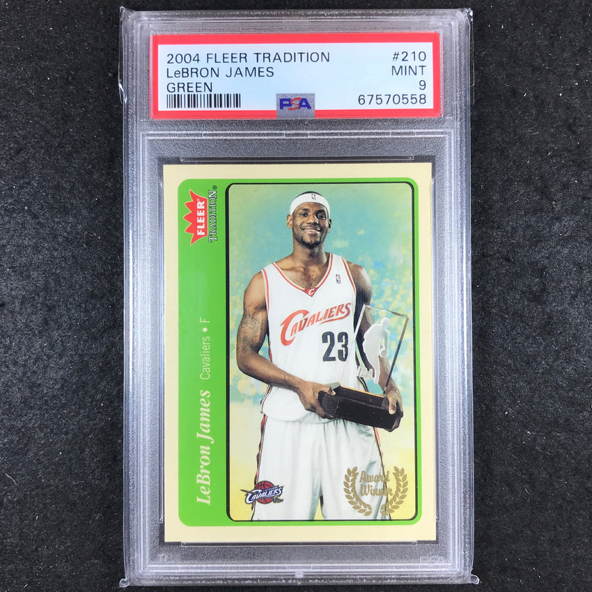 2004-05 Fleer Tradition LEBRON JAMES Award Winner Green #210 PSA 9 (558)