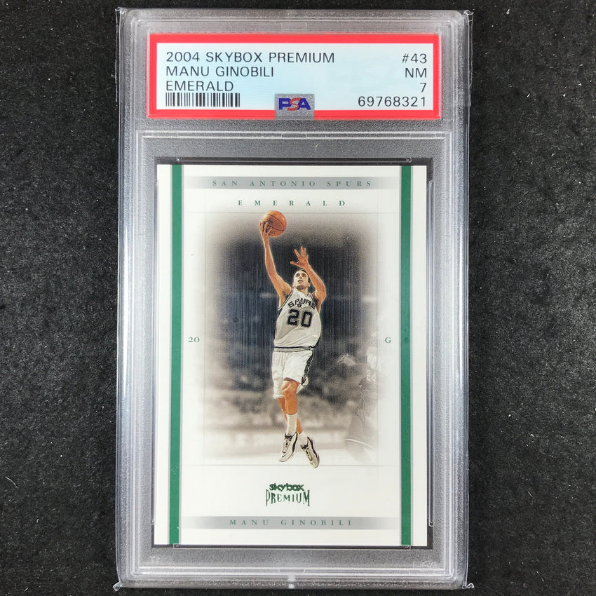 2004-05 Skybox Premium MANU GINOBILI Emerald 13/15 #43 PSA 7 (321)