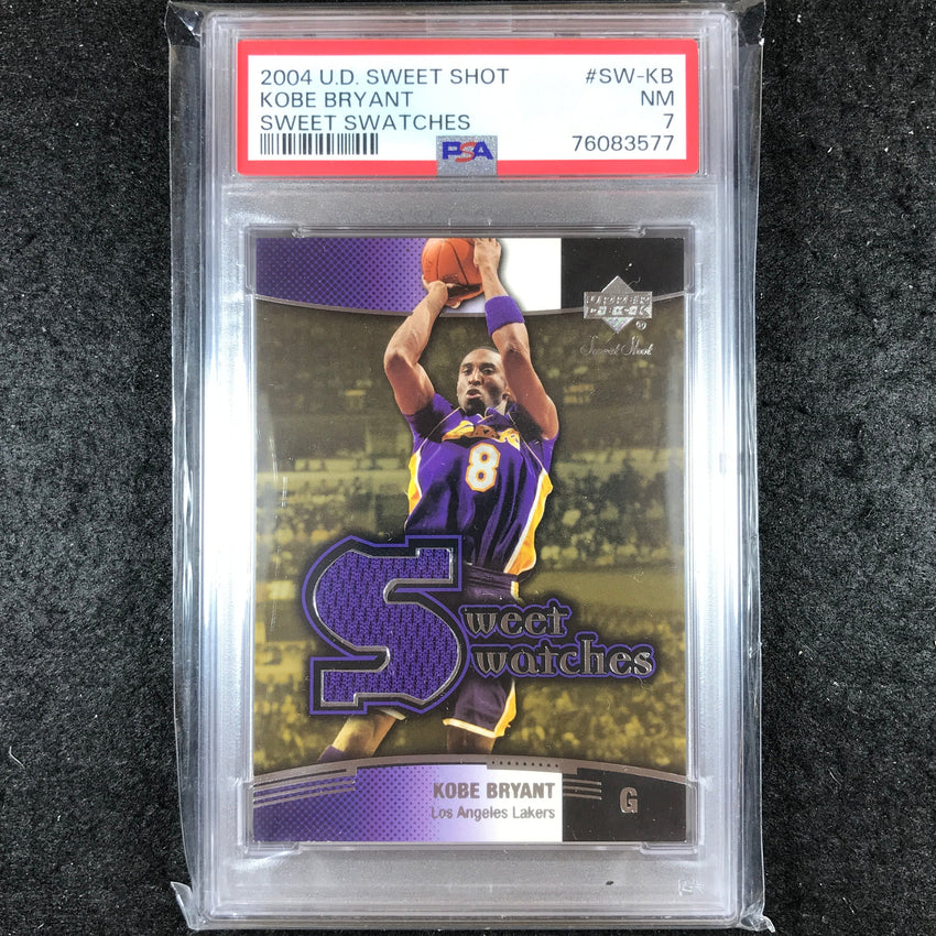 2004-05 Sweet Shot KOBE BRYANT Sweet Swatches Jersey Game Worn #KB PSA 7 (577)