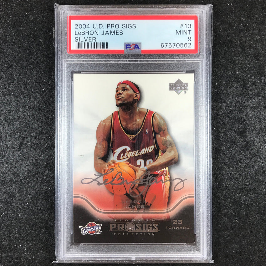 2004-05 Upper Deck Pro Sigs LEBRON JAMES Silver #13 PSA 9 (562)
