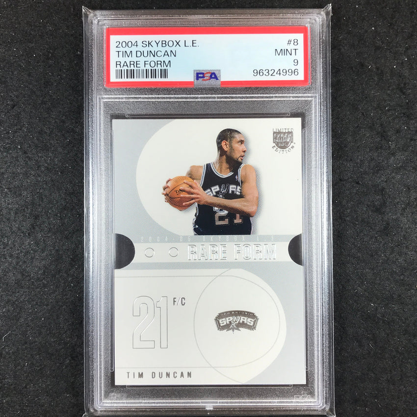 2004-05 Skybox Limited Edition TIM DUNCAN Rare Form #8 PSA 9 (996)
