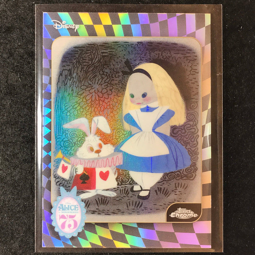 2026 Topps Chrome Disney ALICE AND WHITE RABBIT Wonderland 75th Anniversary #9