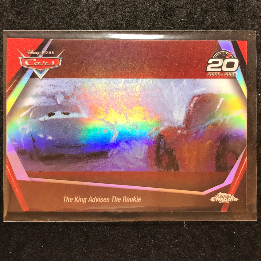 2026 Topps Chrome Disney THE KING ADVISES THE ROOKIE Cars 20th Anniversary #1