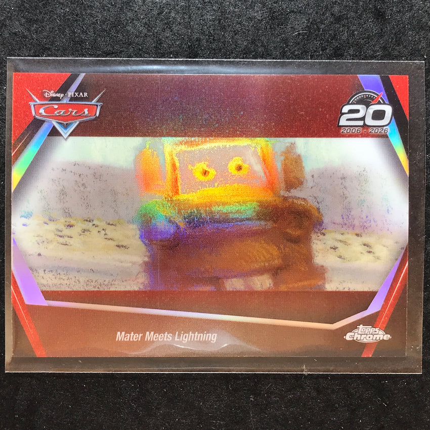 2026 Topps Chrome Disney MATER MEETS LIGHTNING Cars 20th Anniversary #CRS-4