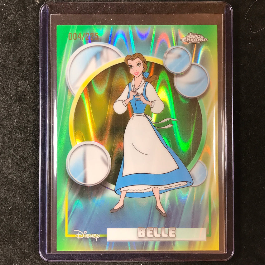 2026 Topps Chrome Disney BELLE Yellow and Green RayWave 4/225 #35