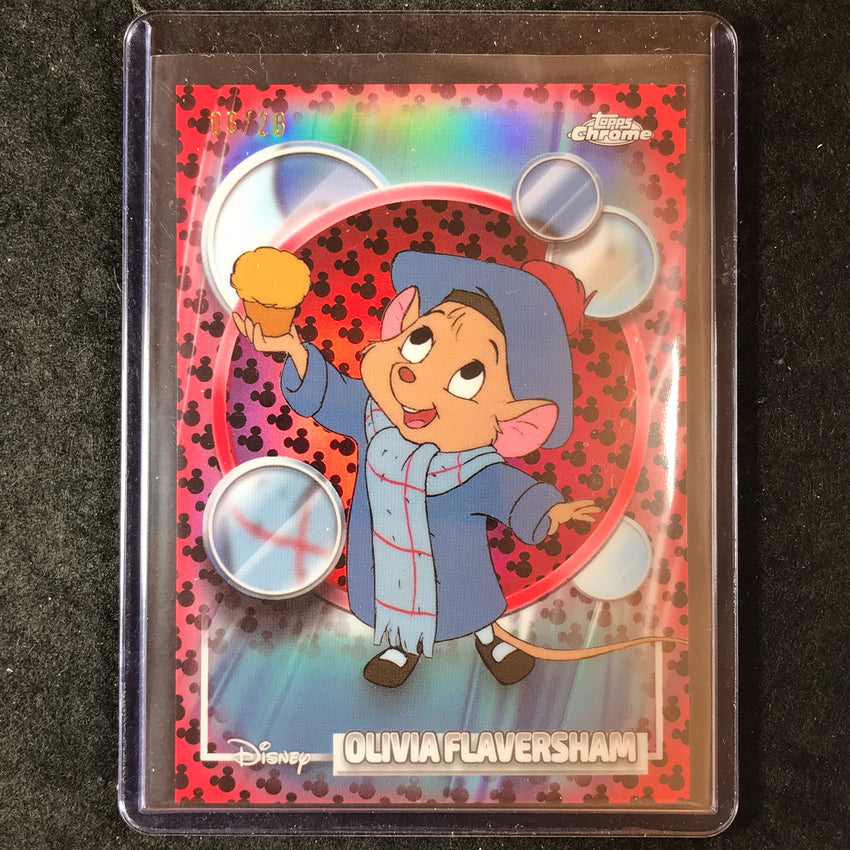 2026 Topps Chrome Disney OLIVIA FLAVERSHAM Mickey Mouse Red Black 6/28 #42