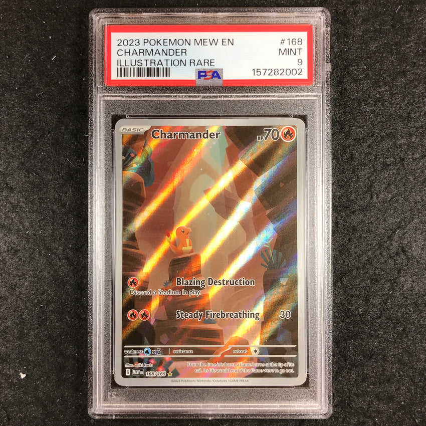 PSA 9 Charmander - 168 - Illustration Rare Pokemon Scarlet & Violet 151 002-Cherry Collectables