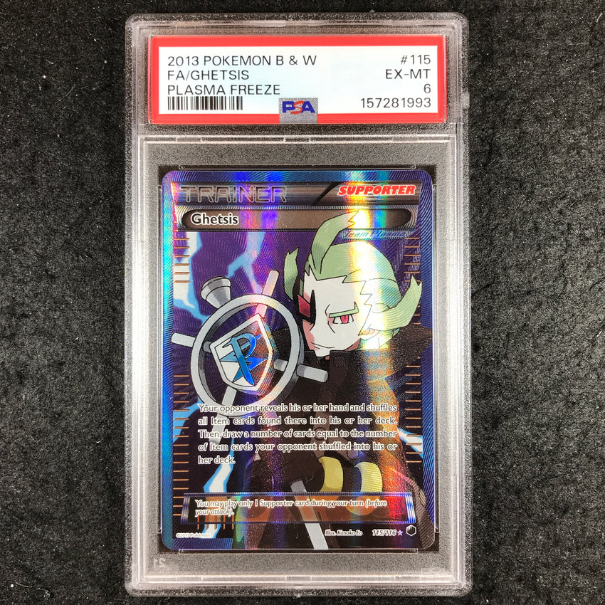 PSA 6 Ghetsis - 115 - Full Art Pokemon Black & White Plasma Freeze 993-Cherry Collectables