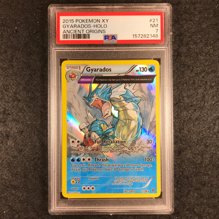 PSA 7 Gyarados - 21 - Pokemon XY Ancient Origins 148-Cherry Collectables